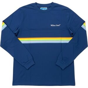 Wilbur Soot Long Sleeve Shirt Mens Medium Blue Rainbow Stripe Merch Tee